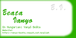 beata vanyo business card