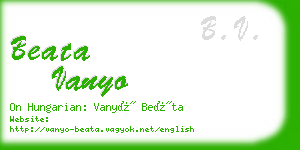 beata vanyo business card